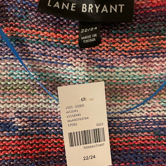 NWT Lane Bryant short sleeve multi-color Sweater 22/24 - Picture 3 of 9